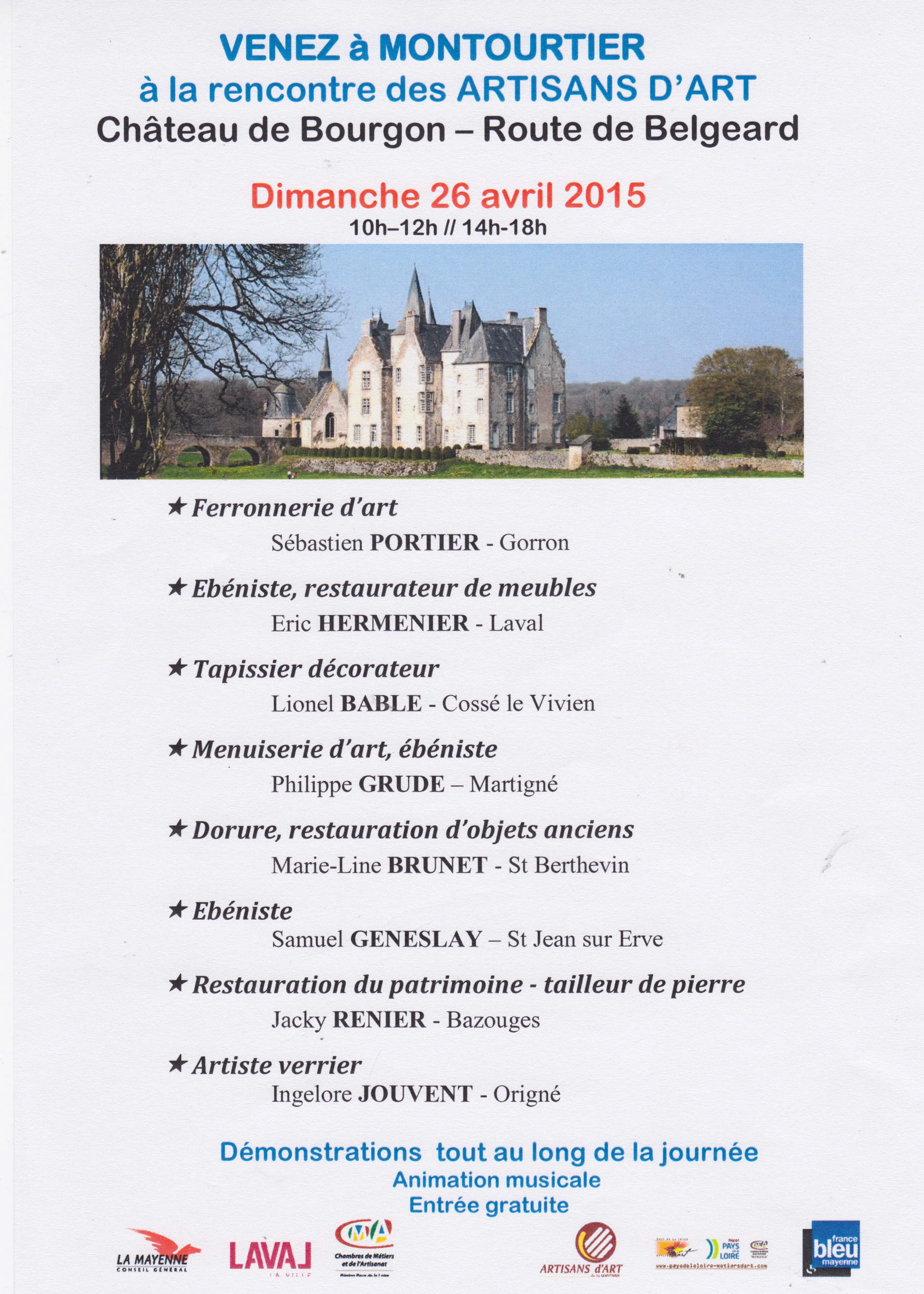 artisans d art au château de bourgon le 26 avril 2015