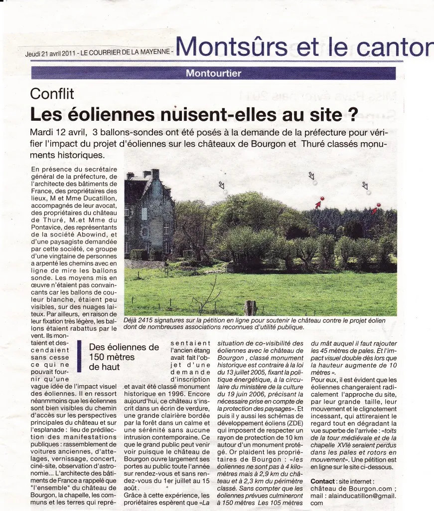 Les éoliennes nuisent'elles au site du château?