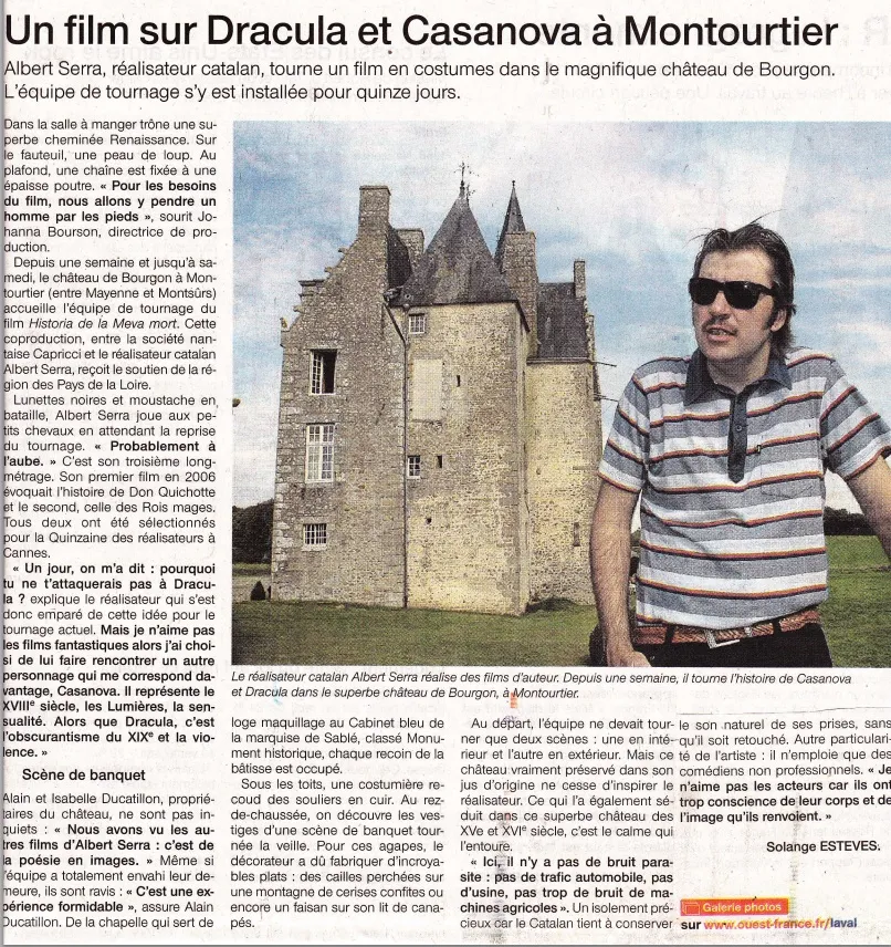 Un film sur Dracula et Casanova tourné en mayenne