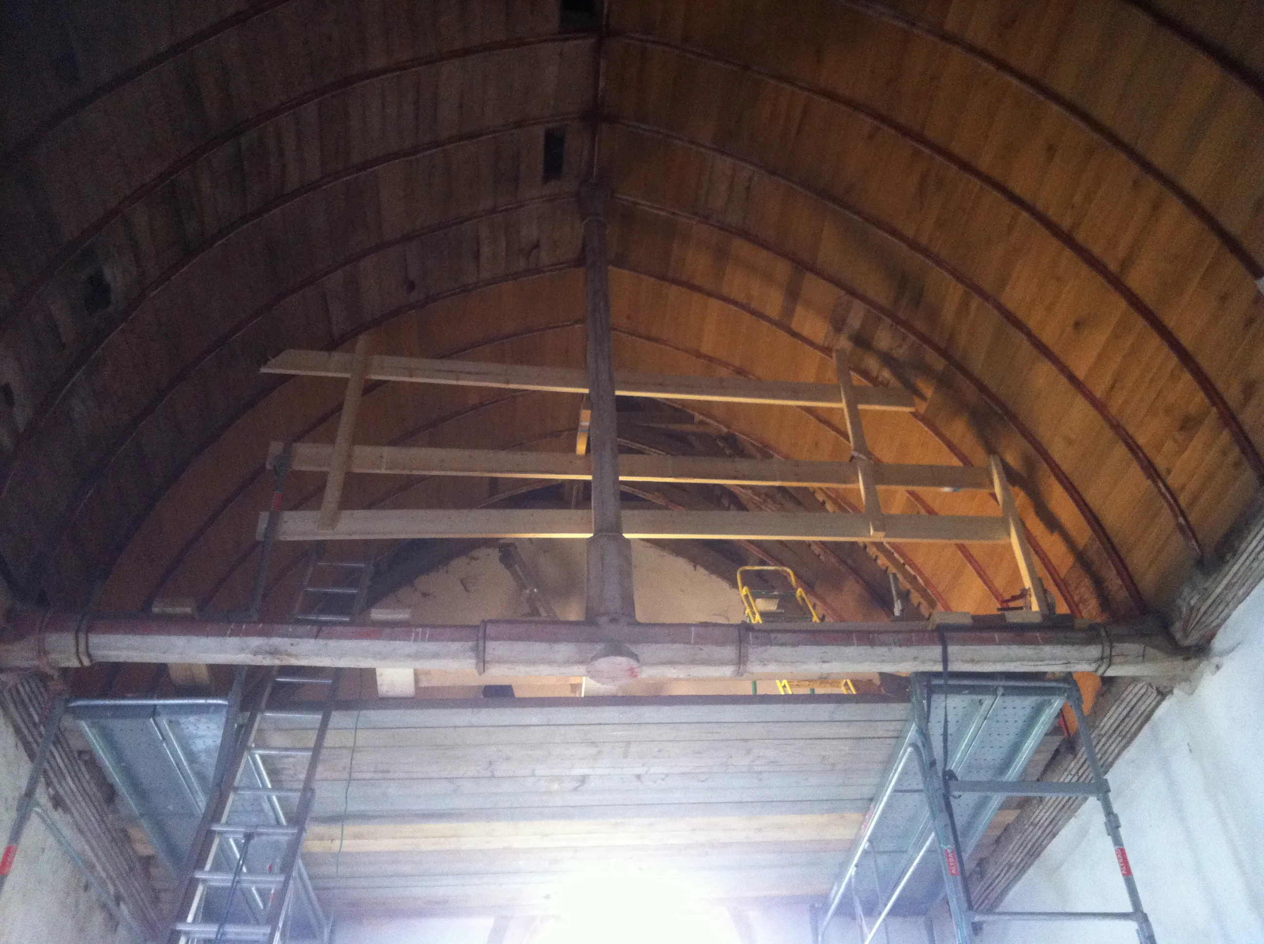 Chapelle du XVIème : travaux de la voûte.