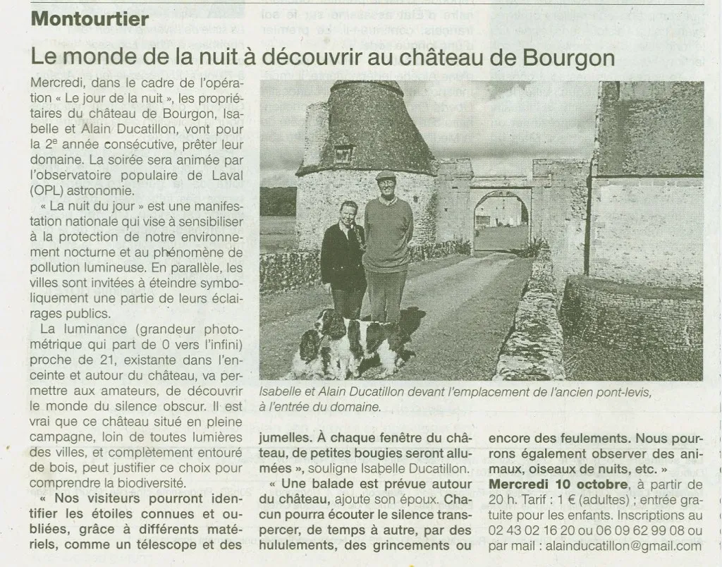 Ouest France 8/10/12 Jour de la nuit