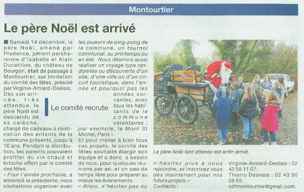 Le père Noël se déplace aussi en attelage... et les vanneaux huppés le salue!